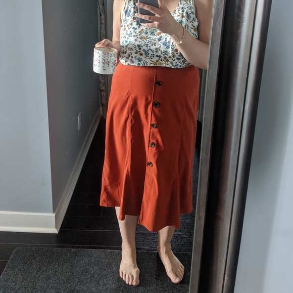 Vintage Burnt Orange Lindor A-line Skirt - Picture 2 of 7